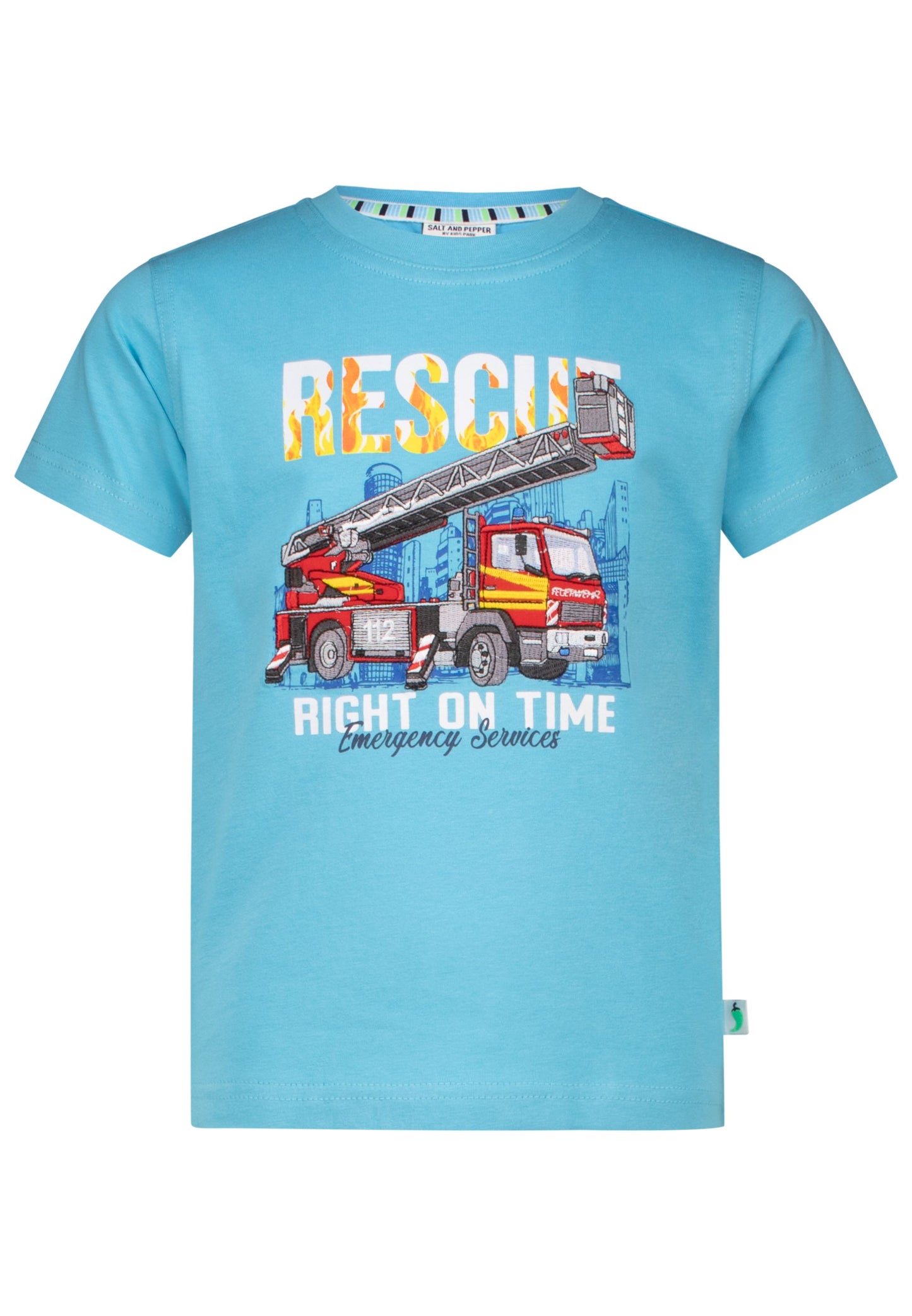 salt and pepper Boys T-Shirt Print EMB Fire Rescue 55320127690