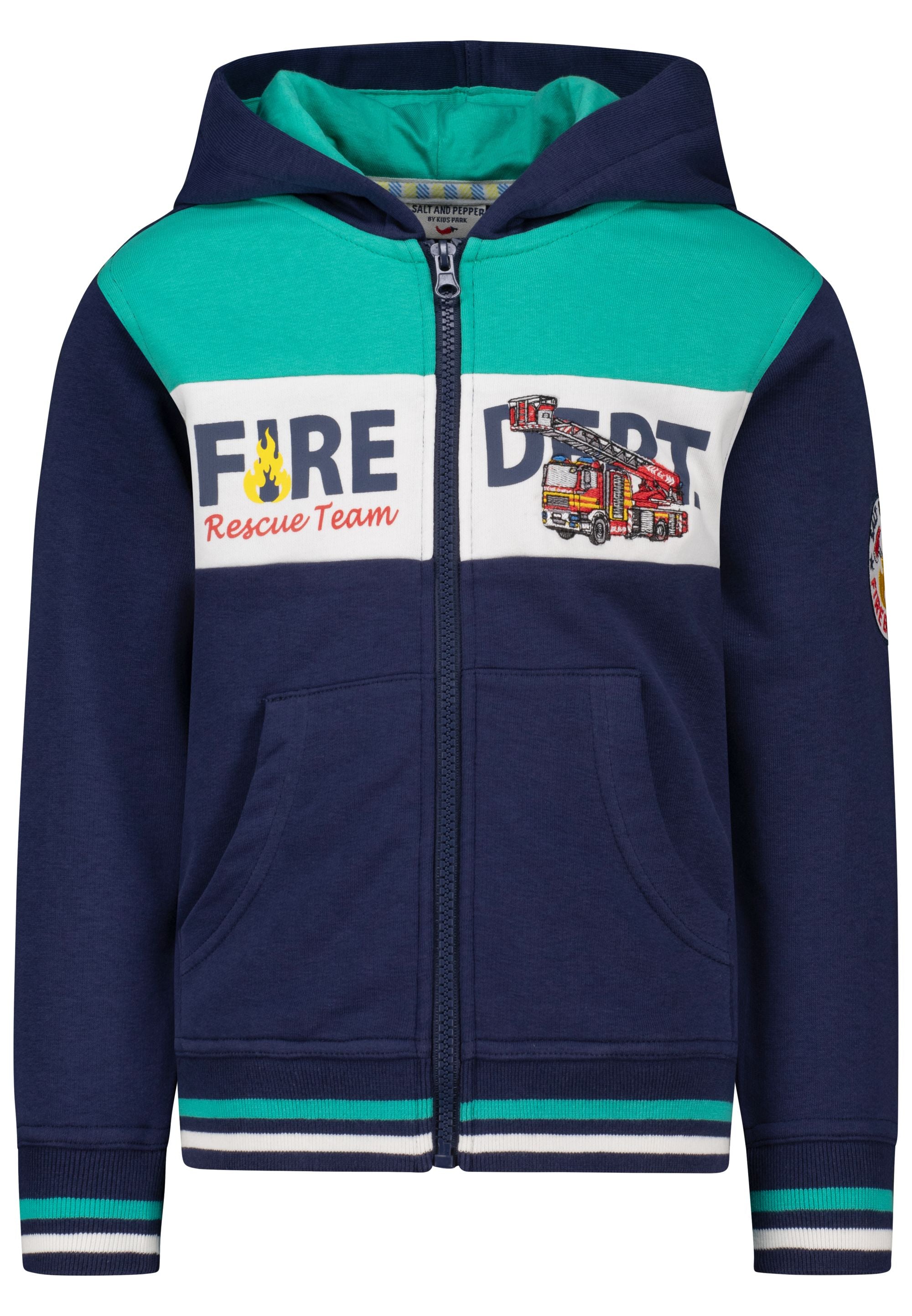 salt and pepper Boys Kapuzen-Sweatjacke Print EMB Fire 55320187530