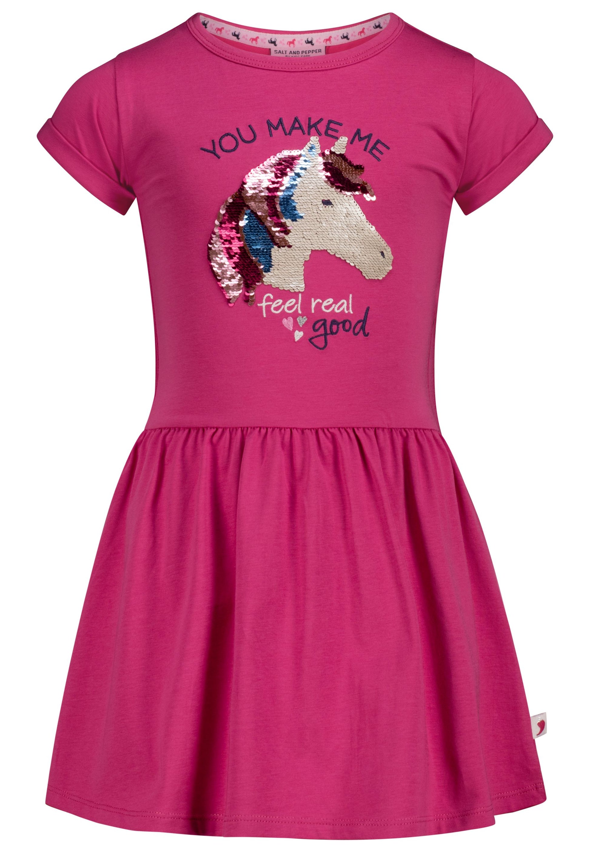 salt and pepper Girls Dress EMB rev.seq. Horse 55320318480