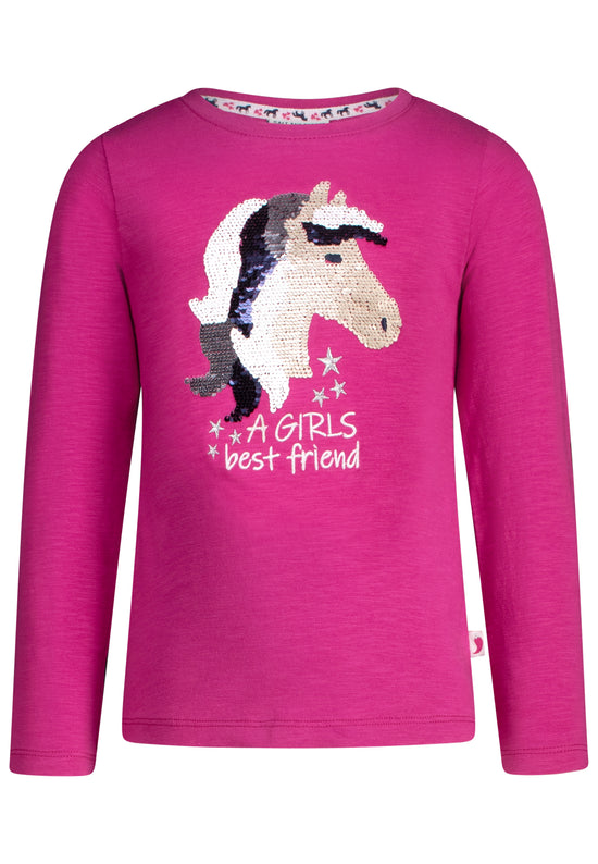 salt and pepper Mädchen langarm Shirt Pailletten Pferd 55520138660