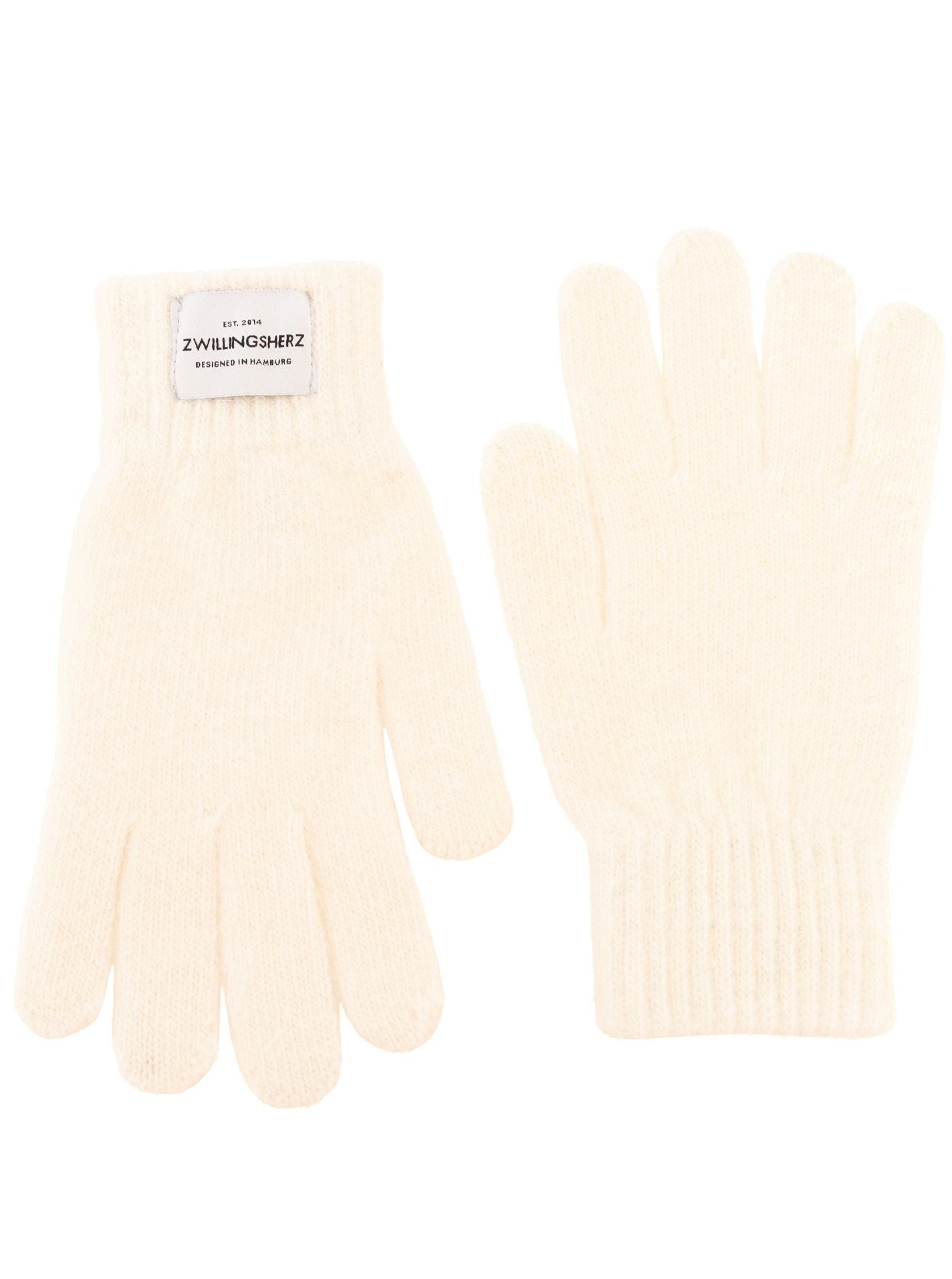 Zwillingsherz Damen Handschuhe Wollmix Zwillingsherz Patch "Uni"