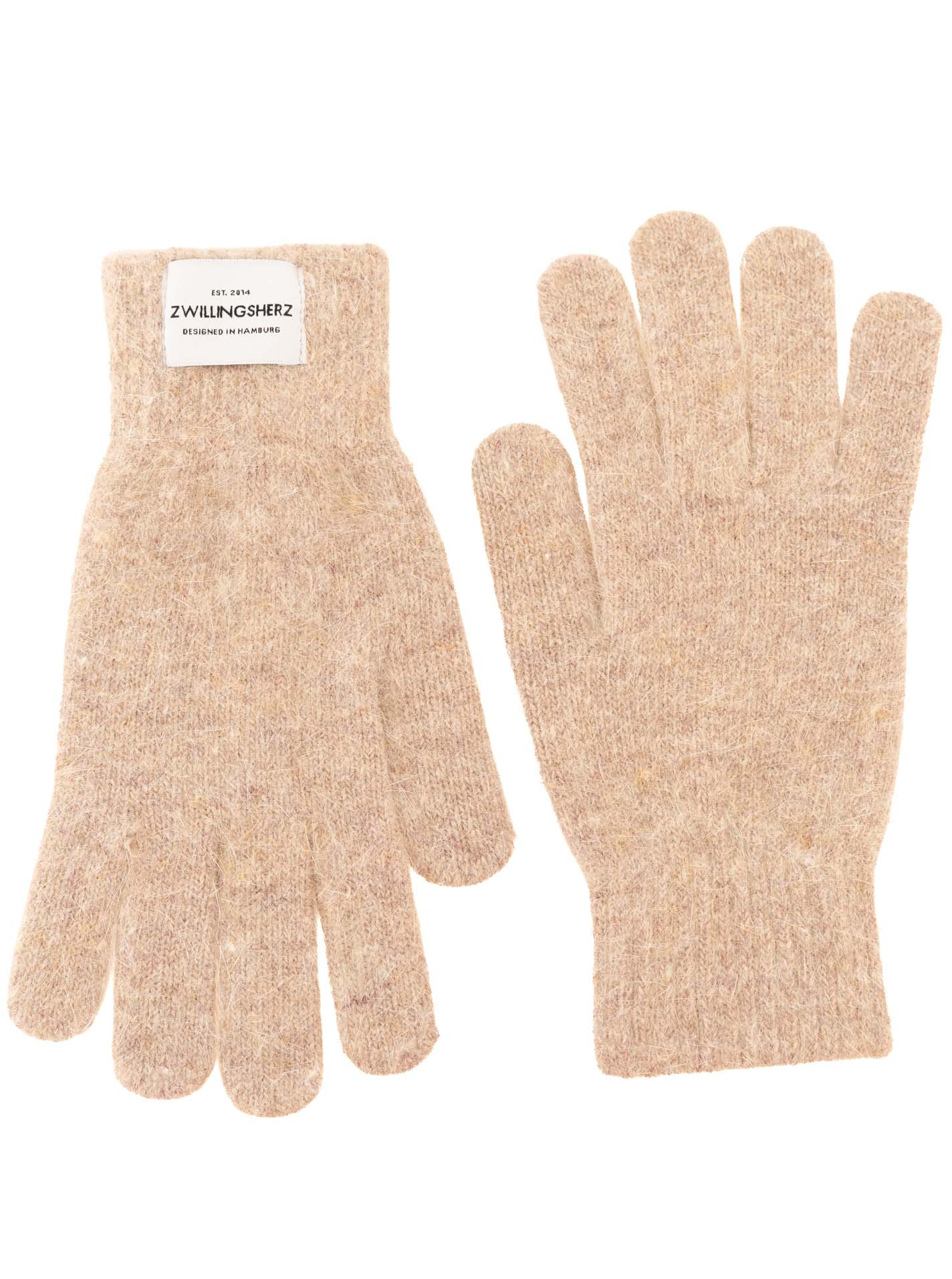 Zwillingsherz Damen Handschuhe Wollmix Zwillingsherz Patch "Uni"