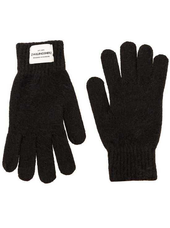 Zwillingsherz Damen Handschuhe Wollmix Zwillingsherz Patch "Uni"