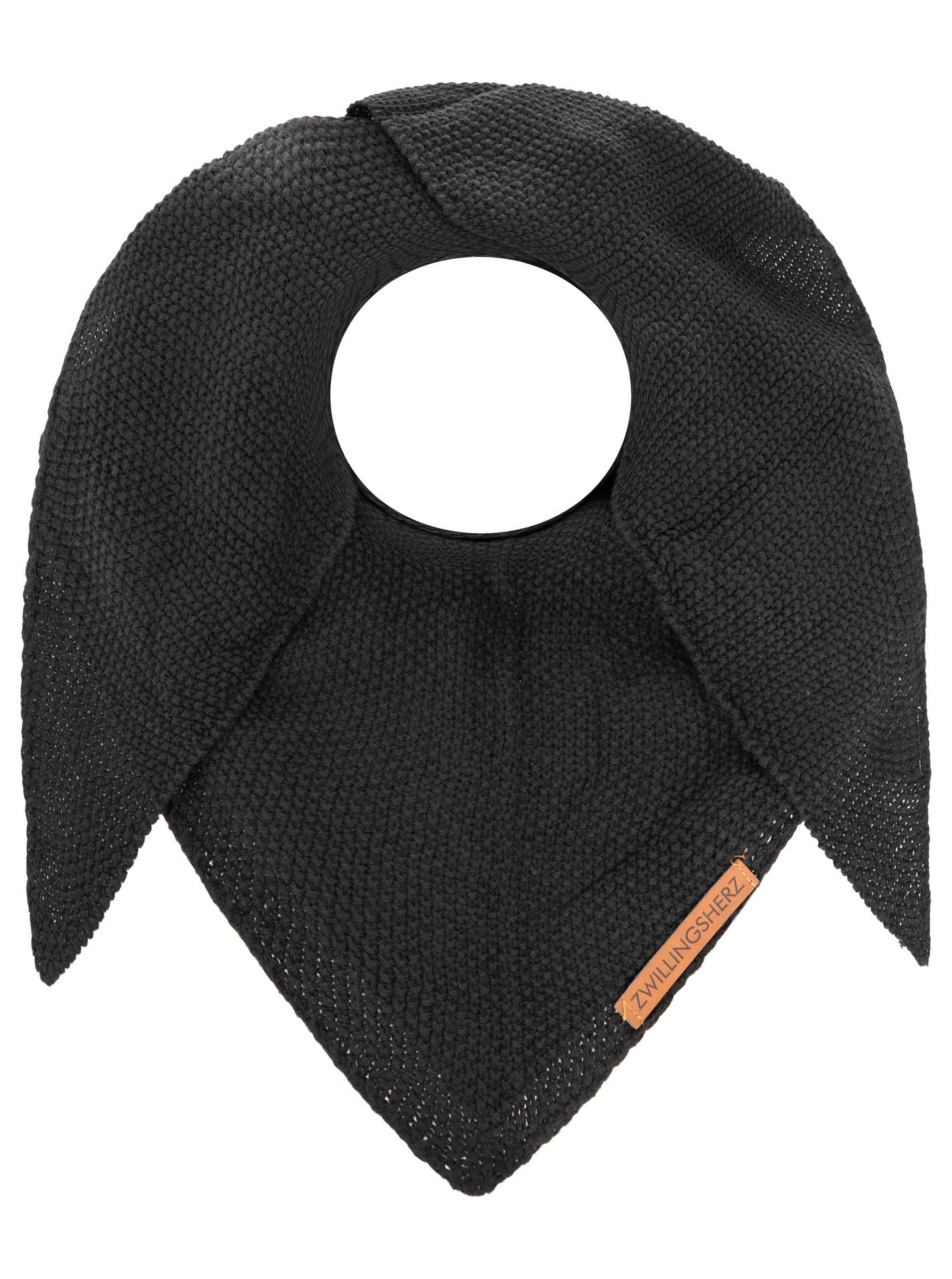 Zwillingsherz Damen Dreieckstuch Grobstrick "Uni & Patch"