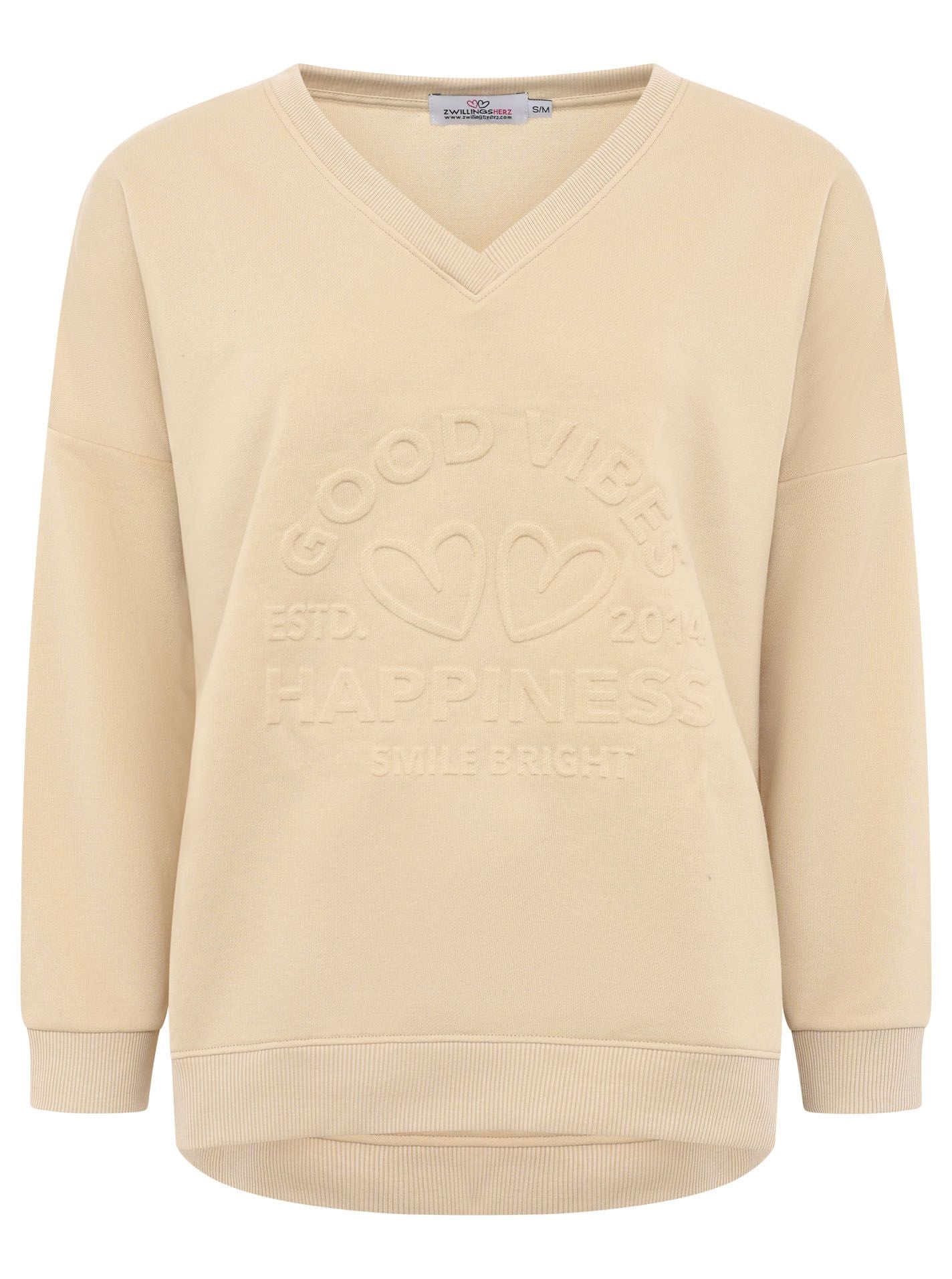 Zwillingsherz Damen Pullover "Happiness Vibes"