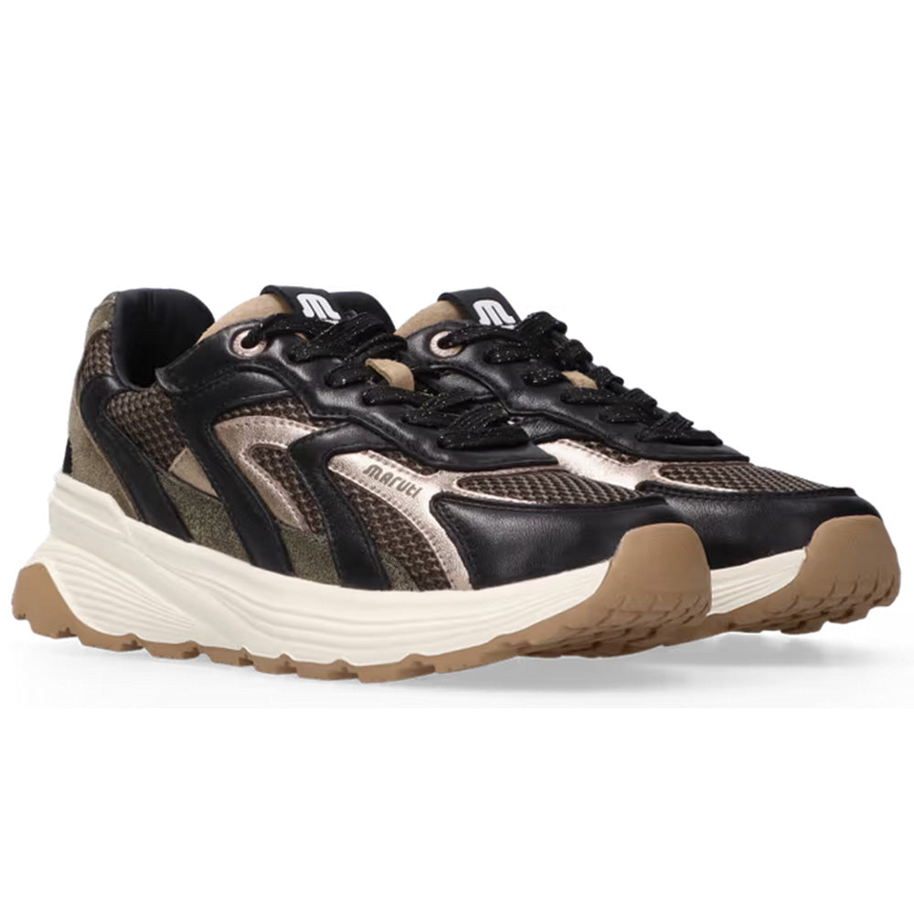 Maruti Damen Schuhe Sneaker Dora Leather Green Black - Bronze - Green