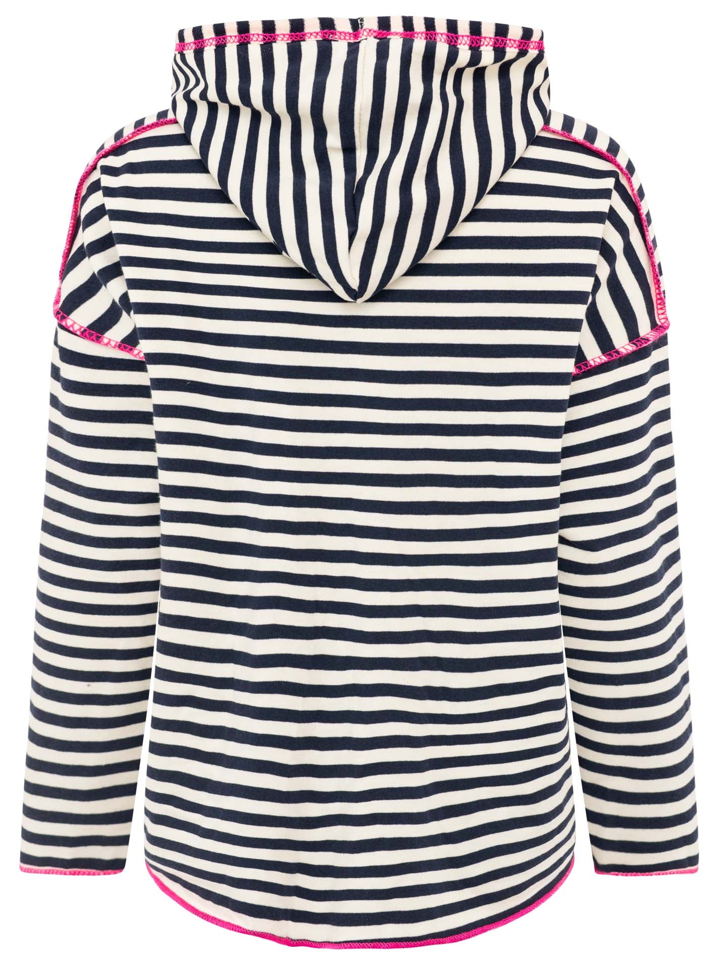 Zwillingsherz Damen Kapuzen-Hoodie BW "Neon Streifen & Patch"