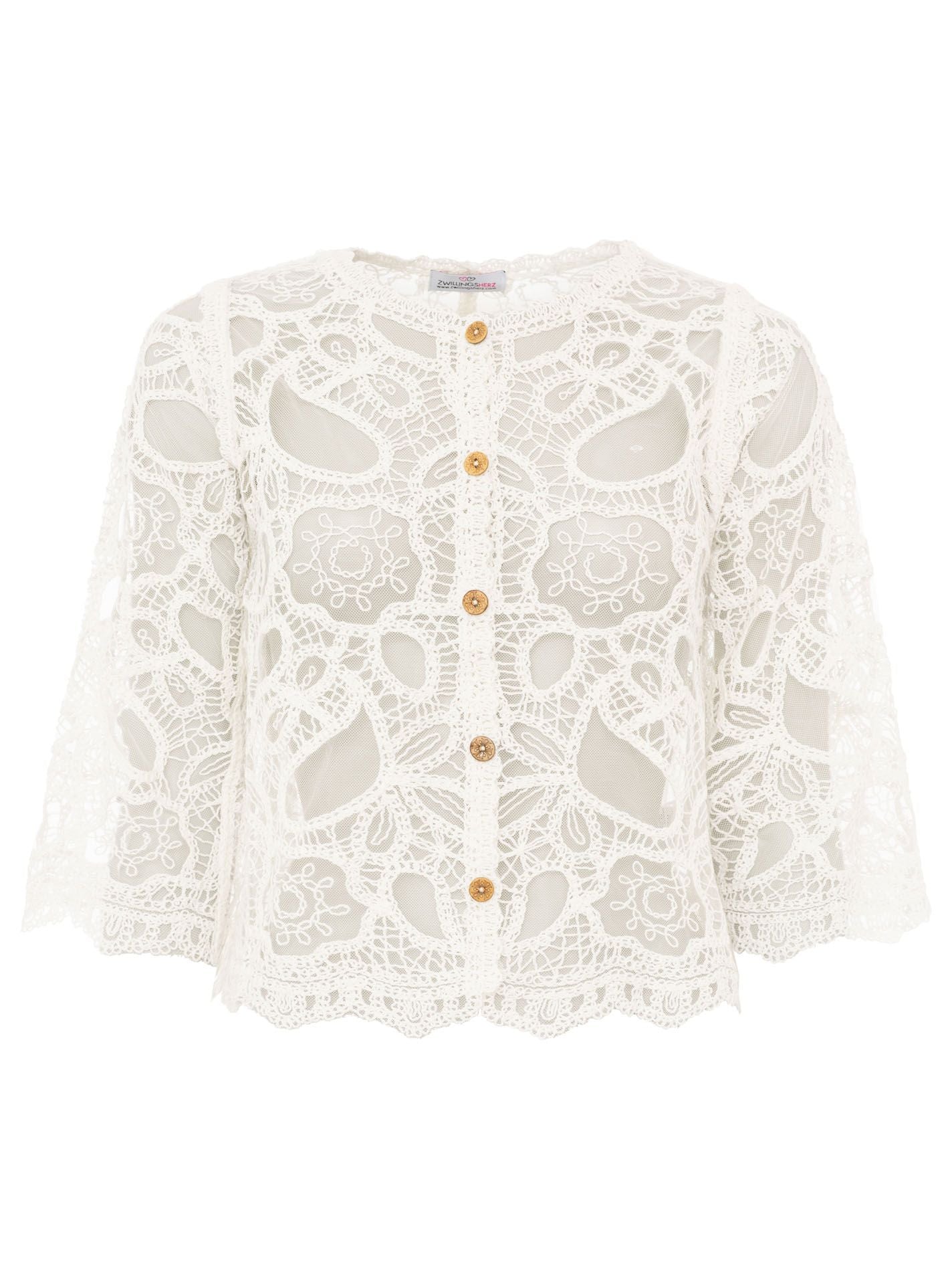Zwillingsherz Damen Cardigan mit Knöpfen "Lochstick"
