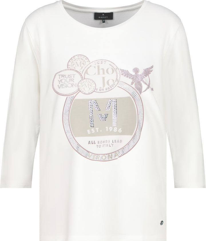 Monari Damen Shirt mit Schmuckemblem Verona
