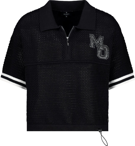 Monari Damen Ajour Strick-Poloshirt Montana