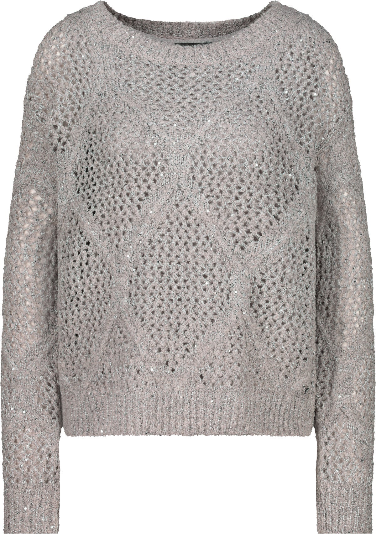 Monari Damen Strickpullover Ajour mit Pailletten