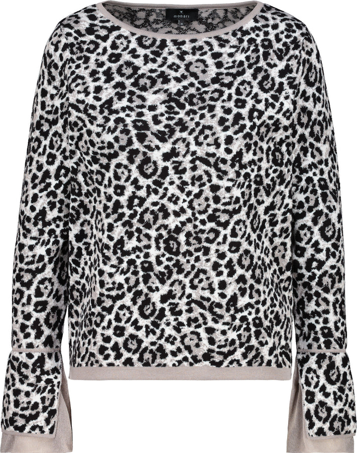 Monari Damen Pullover mit Leopardenmuster