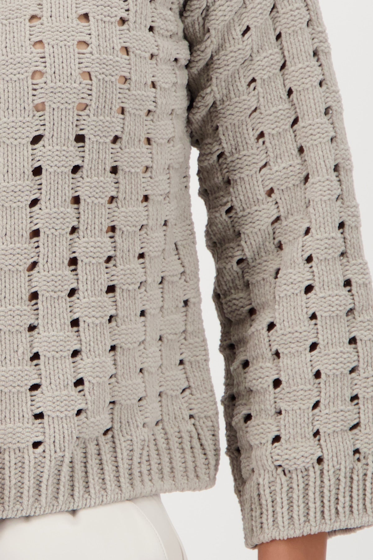 Monari Damen Strickpullover Würfelstrickmuster