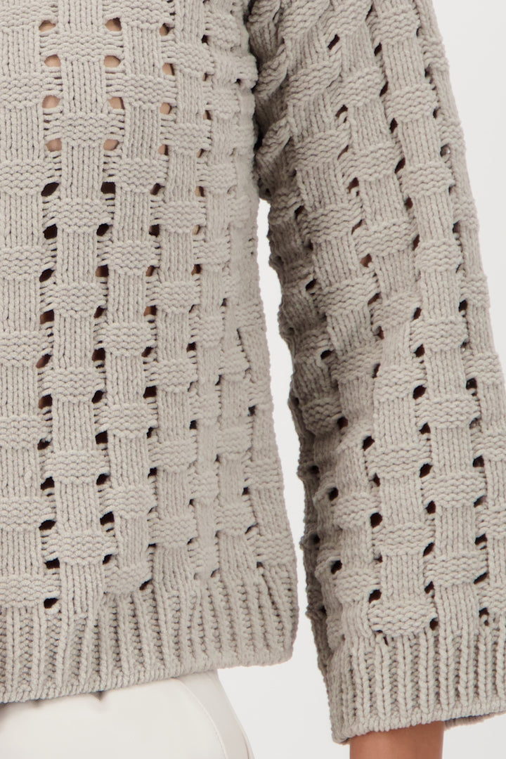Monari Damen Strickpullover Würfelstrickmuster