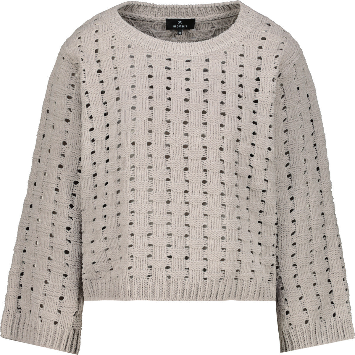 Monari Damen Strickpullover Würfelstrickmuster