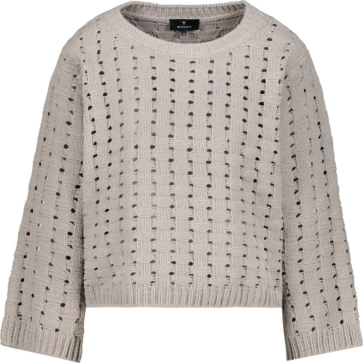 Monari Damen Strickpullover Würfelstrickmuster