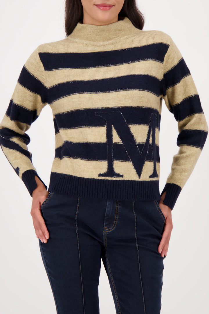 Monari Damen Pullover mit Streifenmuster Champs-Élysées