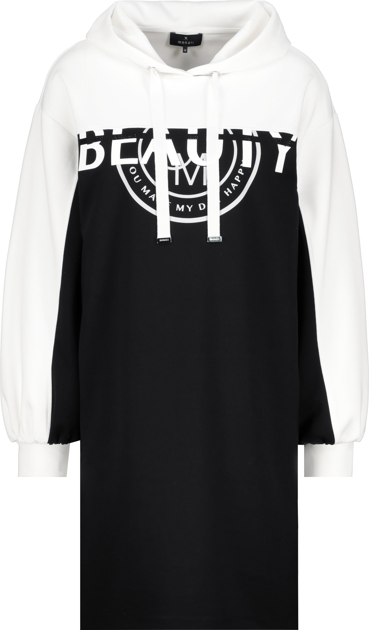 Monari Damen Kleid mit Kapuze "Beauty" Schriftzug