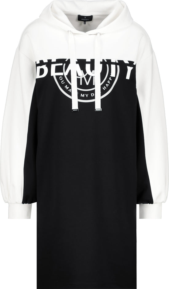 Monari Damen Kleid mit Kapuze "Beauty" Schriftzug