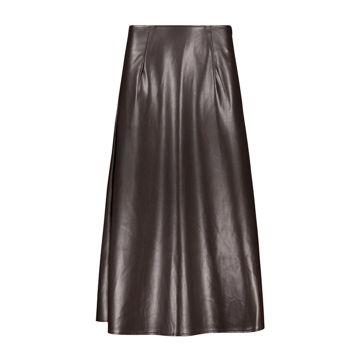 Monari Damen Rock aus Kunstleder 809743 – black coffee