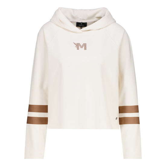 Monari Damen Shirt Sweatshirt mit Colorblock-Design 809874 – antique white