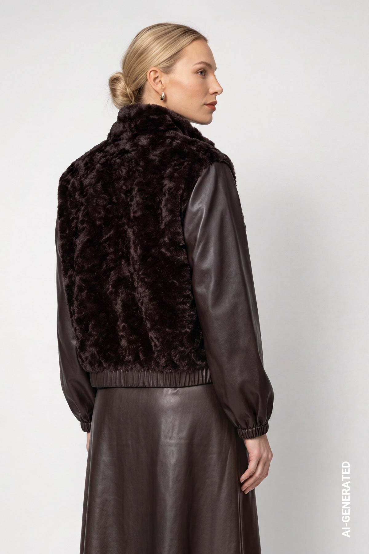 Monari Damen Jacke mit Kunstfell