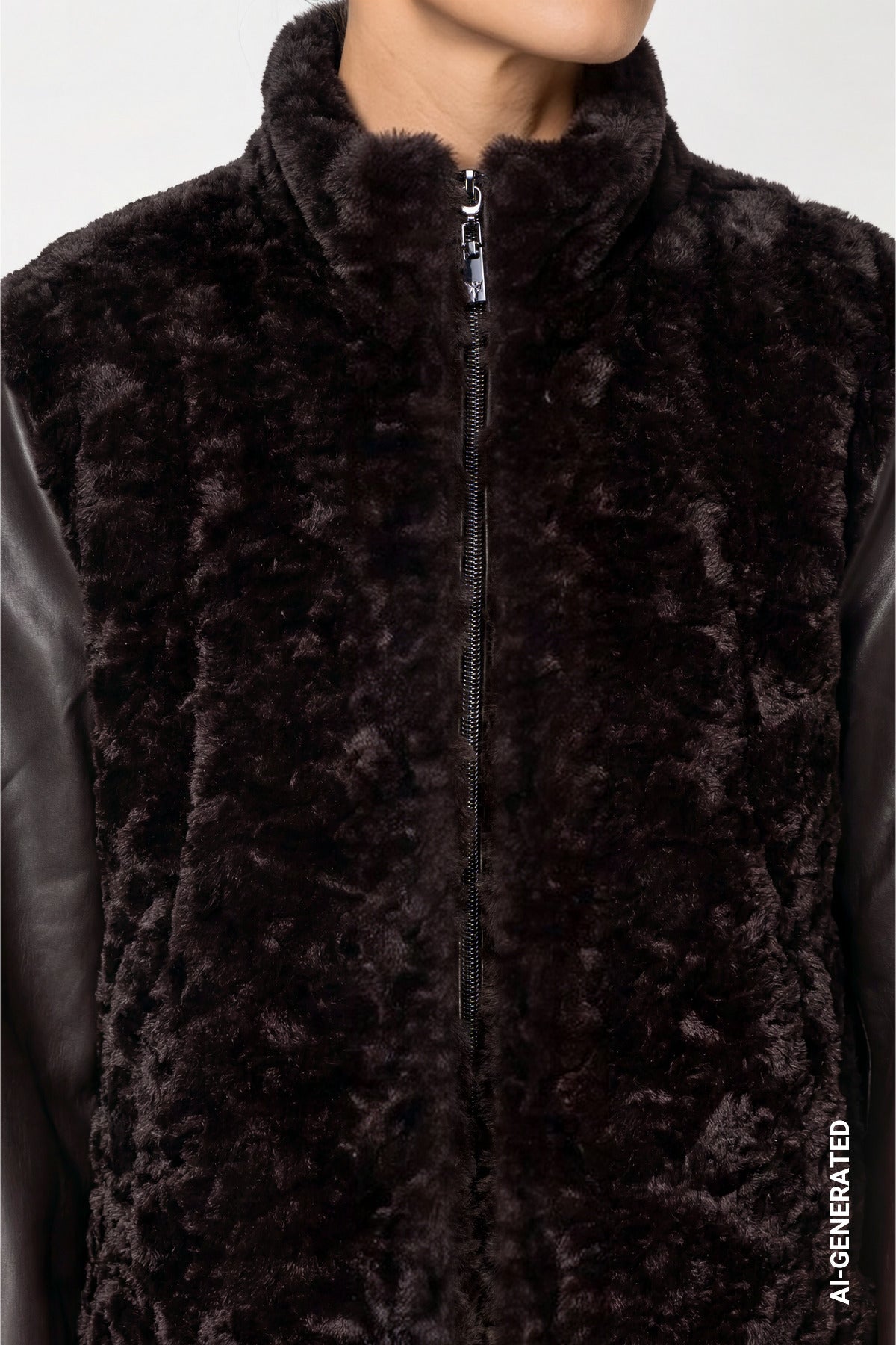 Monari Damen Jacke mit Kunstfell
