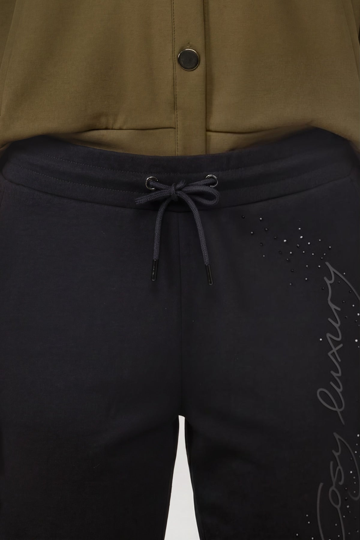 Monari Damen Jogginghose Jogger mit Strass 810002 – schwarz