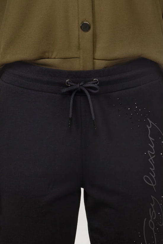 Monari Damen Jogginghose Jogger mit Strass 810002 – schwarz