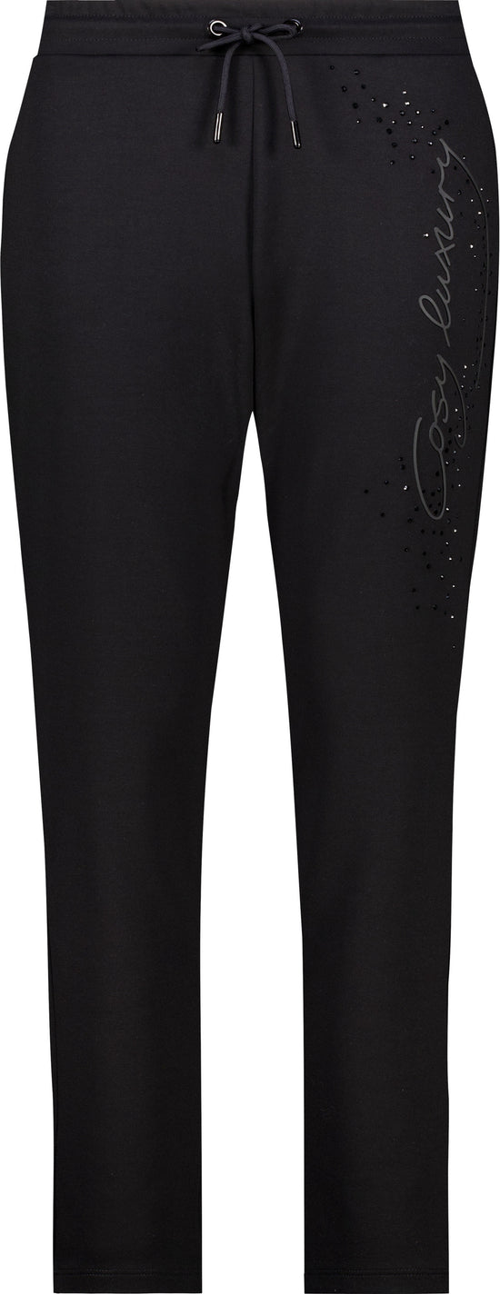 Monari Damen Jogginghose Jogger mit Strass 810002 – schwarz