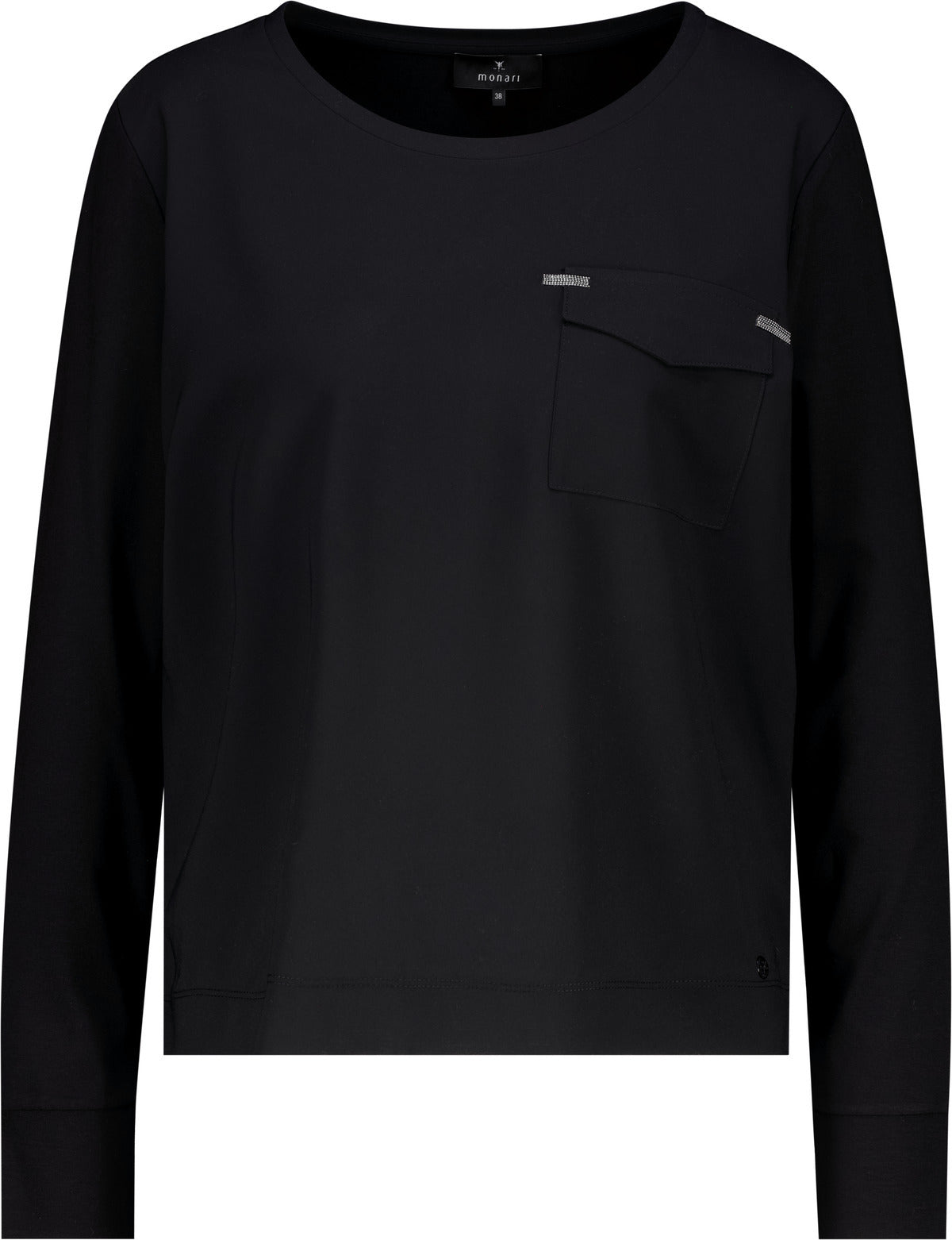 Monari Damen Bluse Schluse mit Schmuckdetails 810012 – schwarz