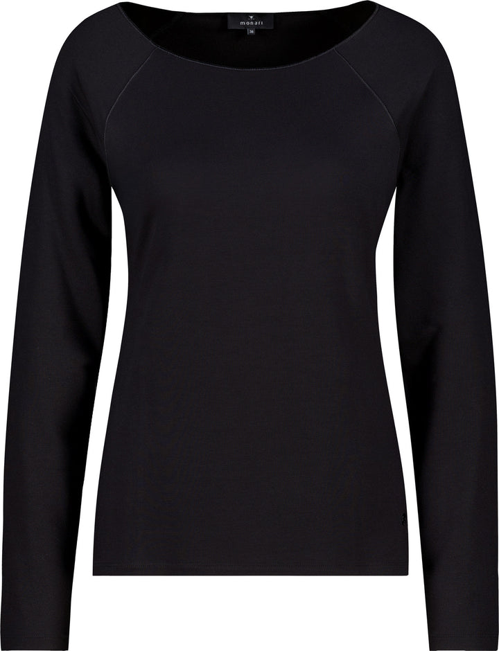 Monari Damen Langarmshirt Basic-Langarmshirt – schwarz