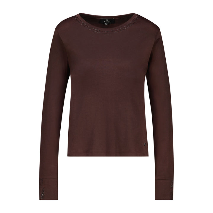 Monari Damen Langarmshirt mit Strassdetails