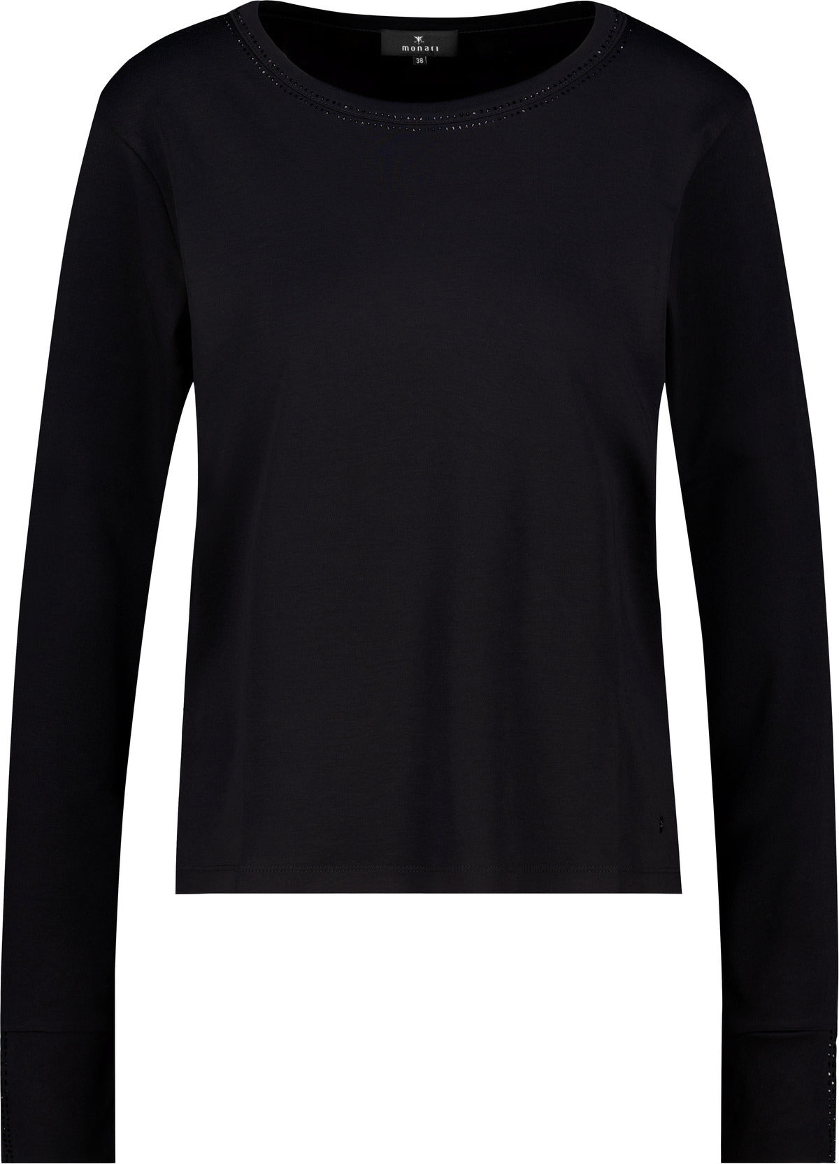 Monari Damen Langarmshirt mit Strassdetails