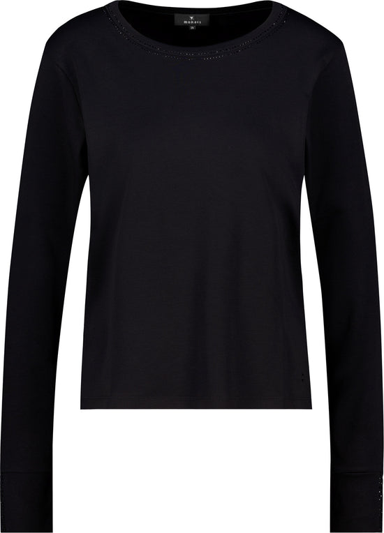 Monari Damen Langarmshirt mit Strassdetails