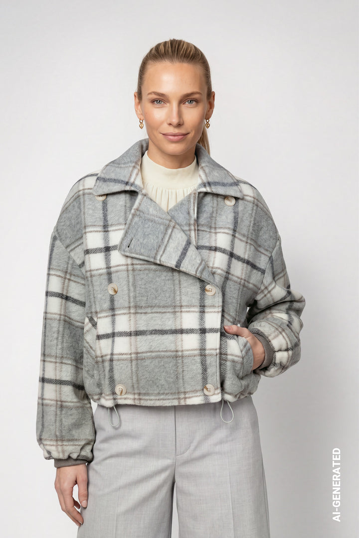 Monari Damen Jacke mit Karomuster
