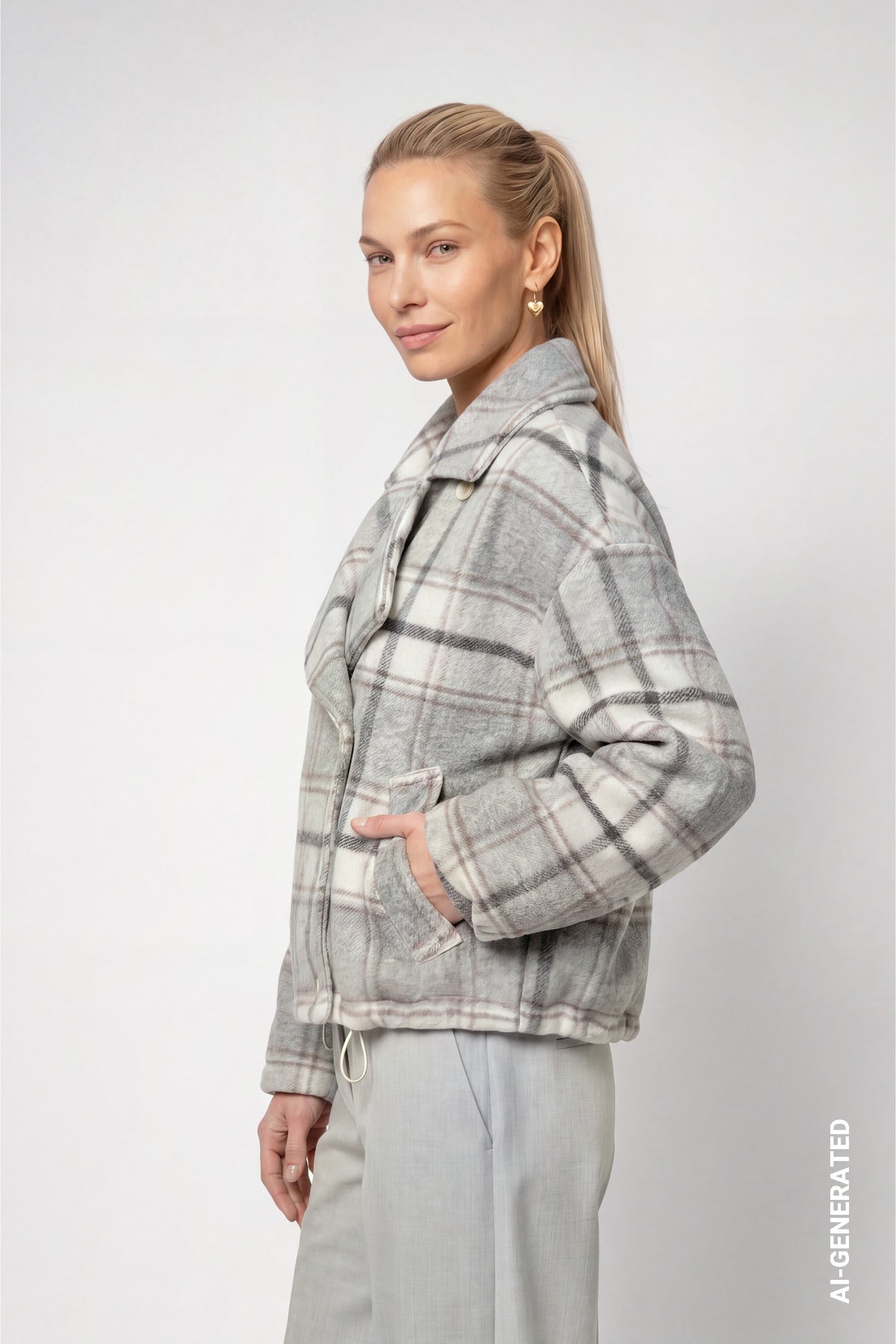 Monari Damen Jacke mit Karomuster