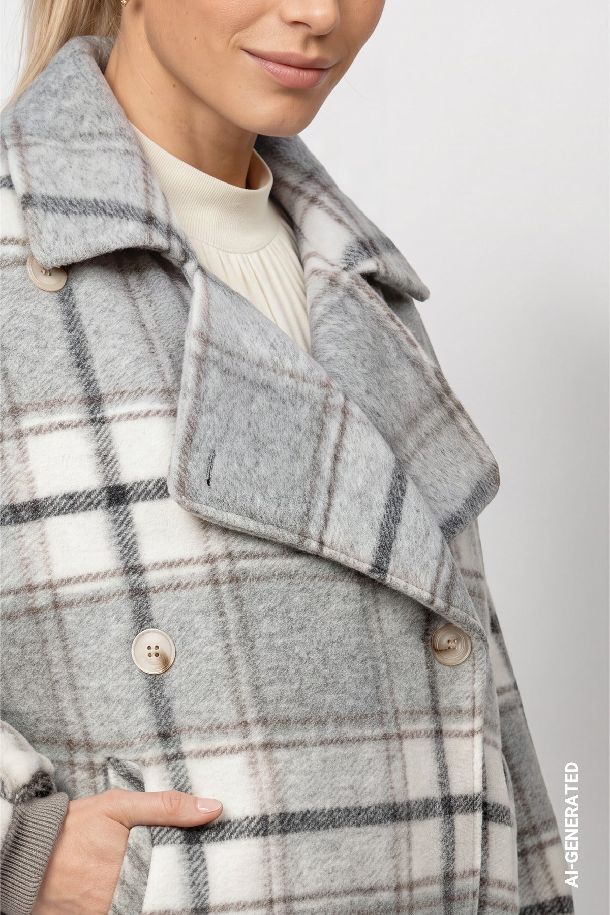 Monari Damen Jacke mit Karomuster