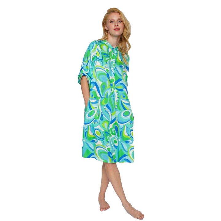 Emily van den Bergh Damen Blusenkleid  aqua green