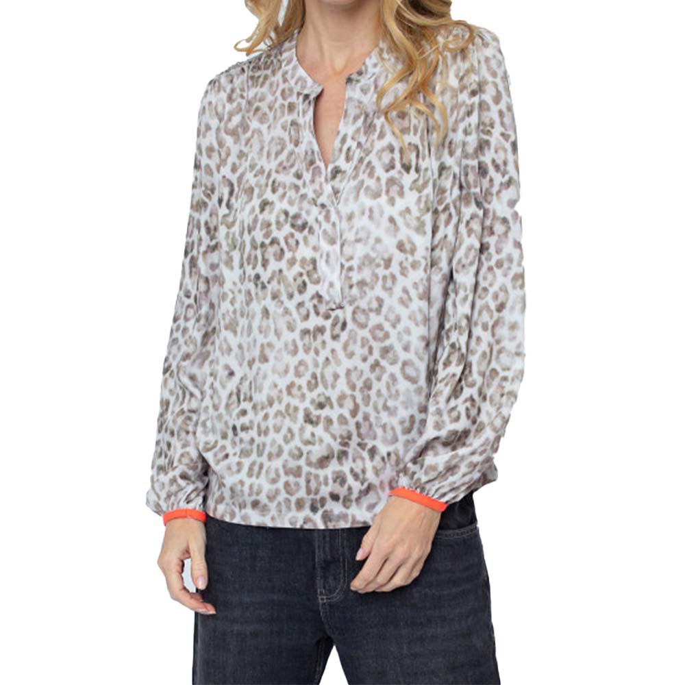Emily van den Bergh Damen Shirtbluse taupe leo