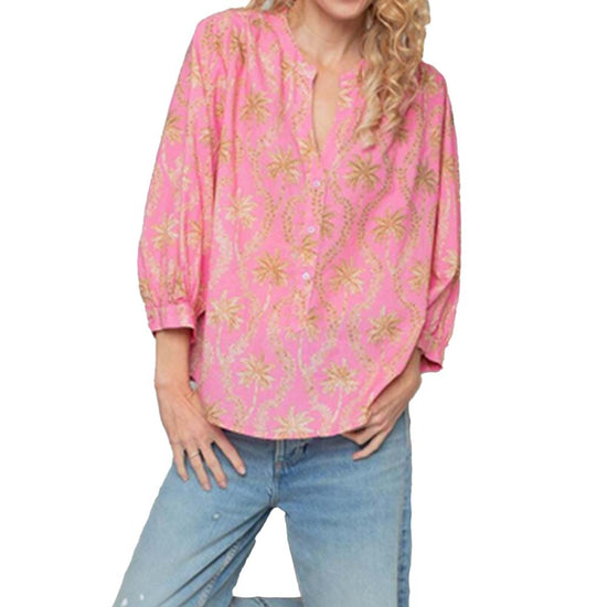 Emily van den Bergh Damen Shirtblusen pink sand palms