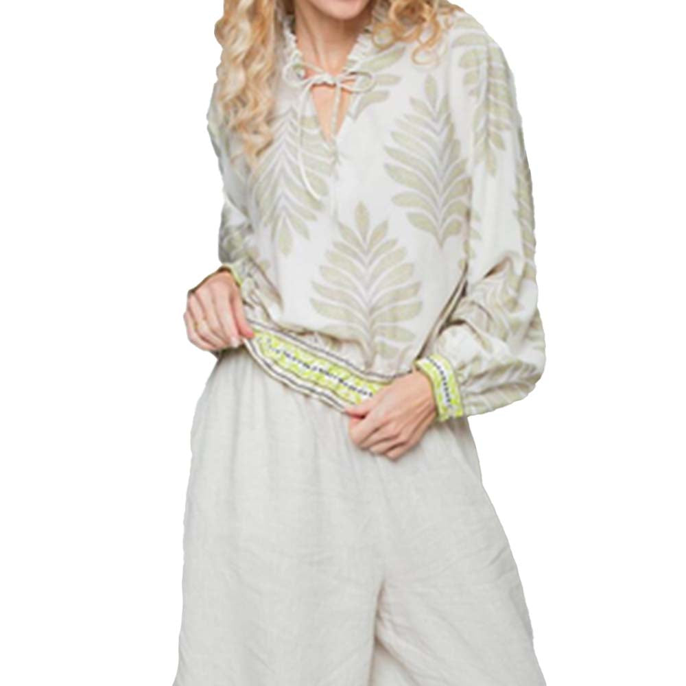Emily van den Bergh Damen Bluse taupe lemon