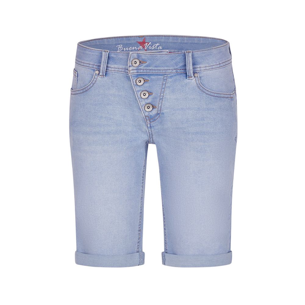 Buena Vista Damen Short Malibu Stretch Denim - light stone