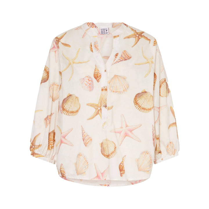 Emily van den Bergh Damen Shirtbluse ecru multi shells