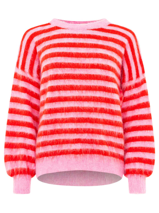 Zwillingsherz Damen Pullover "Neonstreifen"