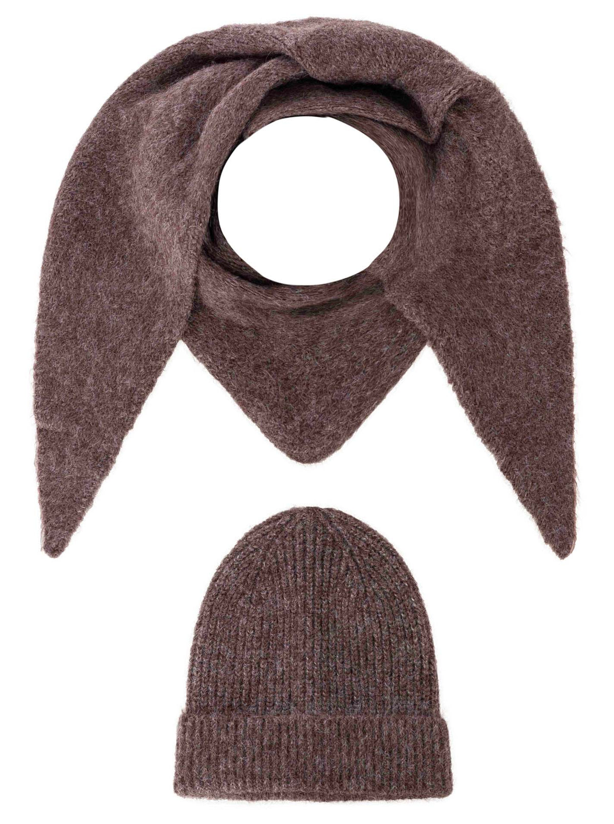 Zwillingsherz Damen Mütze & Dreieckstuch Set