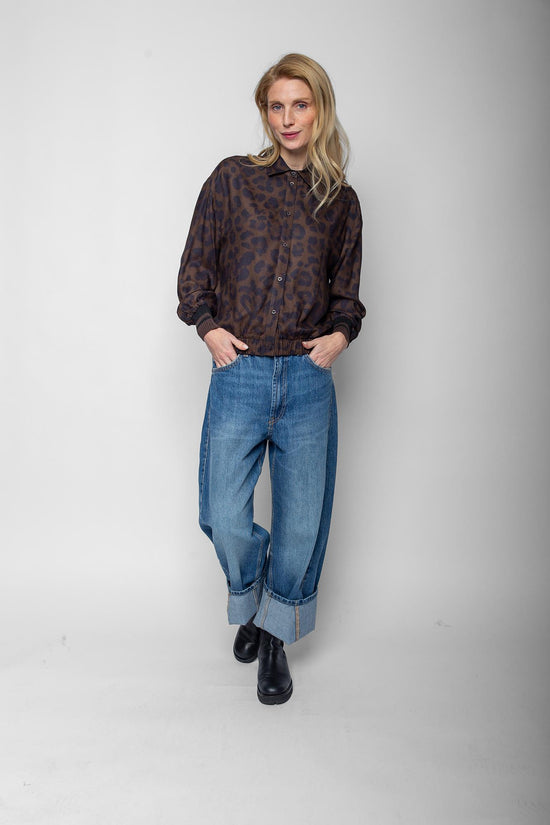 Emily van den Bergh Damen Bluse – chocolate leo