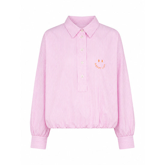 Emily van den Bergh Damen Bluse „Happy Life“-Smiley-Print