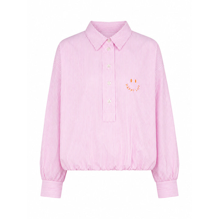 Emily van den Bergh Damen Bluse „Happy Life“-Smiley-Print