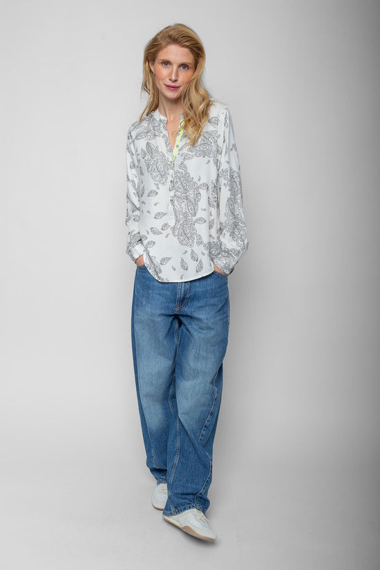 Emily van den Bergh Damen Bluse – grey white